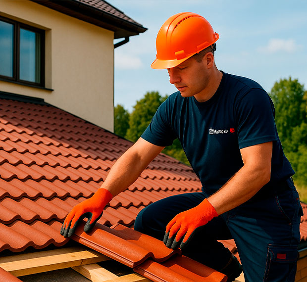 Монтаж кровли из натуральной черепицы в Щёлково