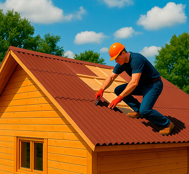 Монтаж кровли из ондулина в Щёлково