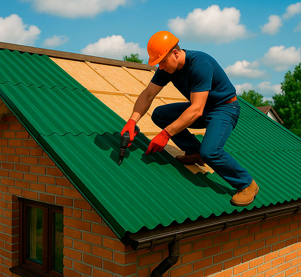 Монтаж кровли из профнастила в Щёлково