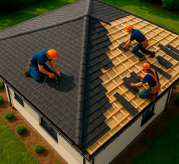 Монтаж четырехскатной крыши в Щёлково