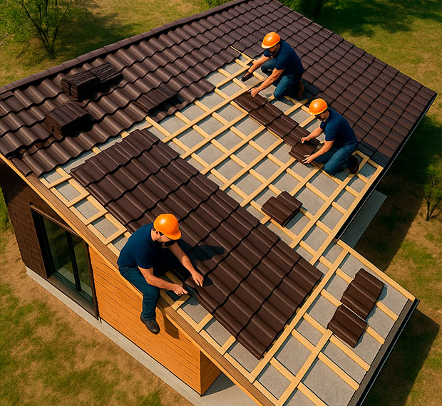 Монтаж 1-скатной крыши в Щёлково